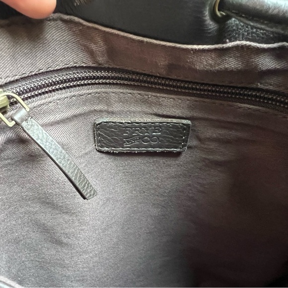 Frye & Co. Brown Leather Floral Embossed Bucket Bag Drawstring Crossbody Purse - Picture 11 of 15